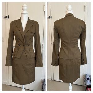 BEBE Military Two Piece Set Jacket & Pensil Skirt Size 4